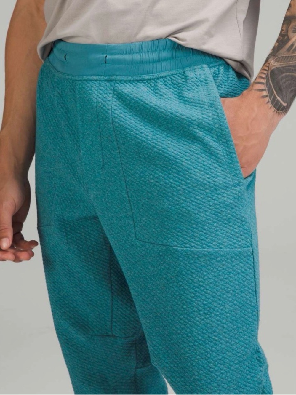 lululemon Men's At Ease Jogger | Size Small | Heathered Crest/Black - Picture 3 of 10